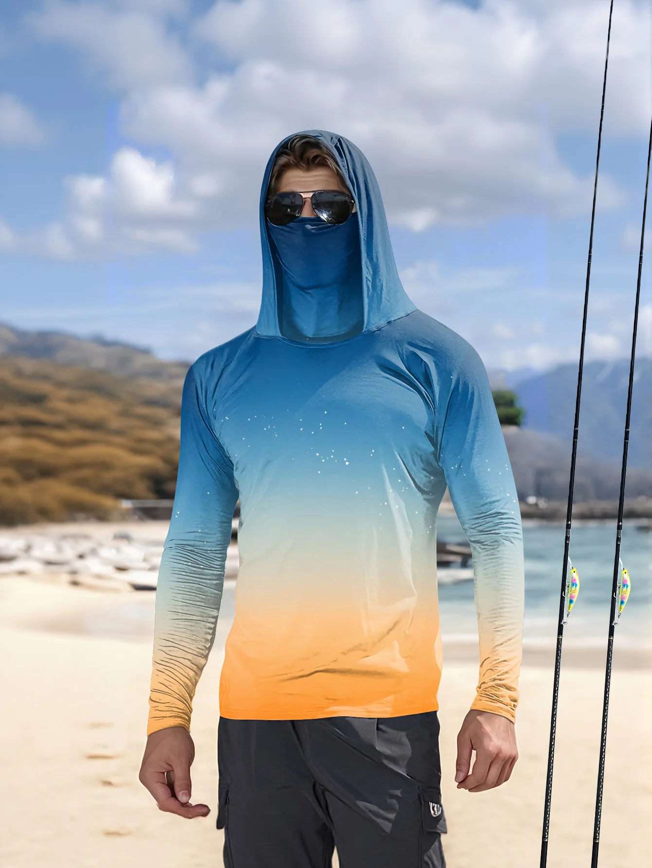 Мужская рубашка для рыбалки с  – обзор и цена Fishing Mask Sun Protection