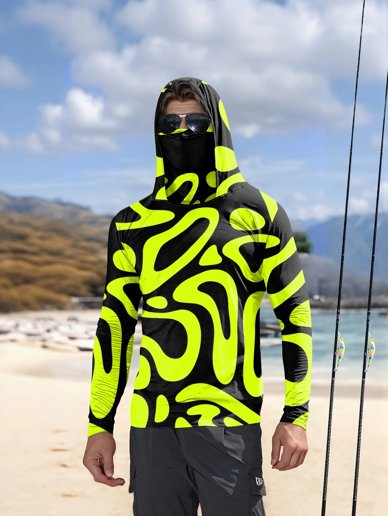 Мужская футболка с капюшоном и – обзор и цена Fishing Mask Sun Protection